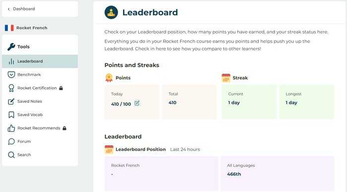 Rocket French Leader board