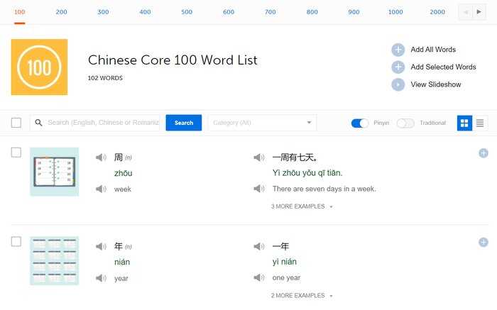 ChineseClass101 core words