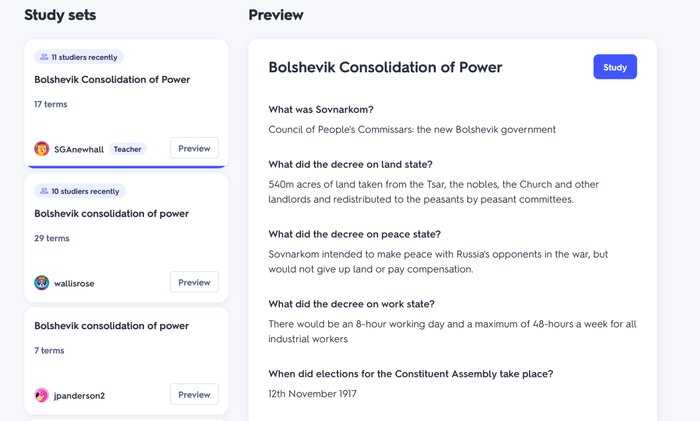 Quizlet study notes preview