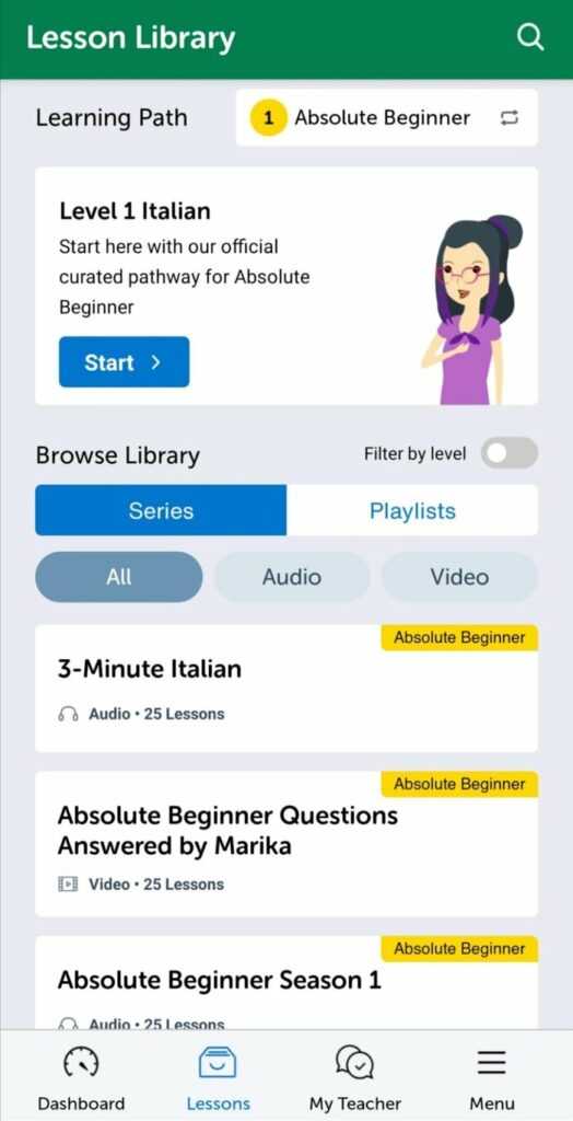 ItalianPod101 mobile app