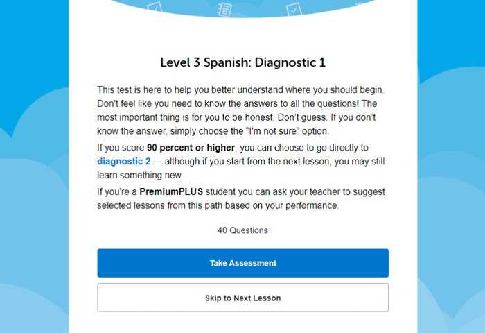 SpanishPod101 language assessment 