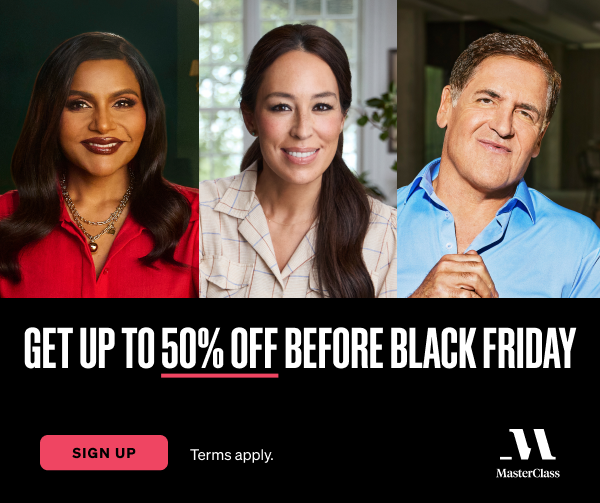 Pre-Black Friday Sale: Up to 50% Off MasterClass Subscriptions