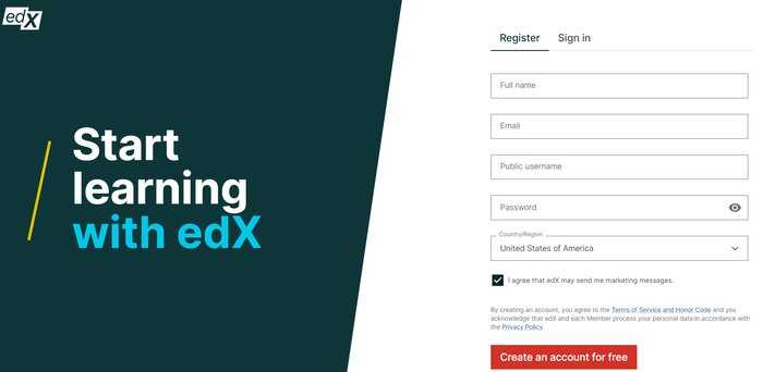 Creating an edX account