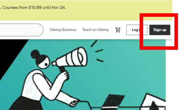Udemy Black Friday Sale sign up