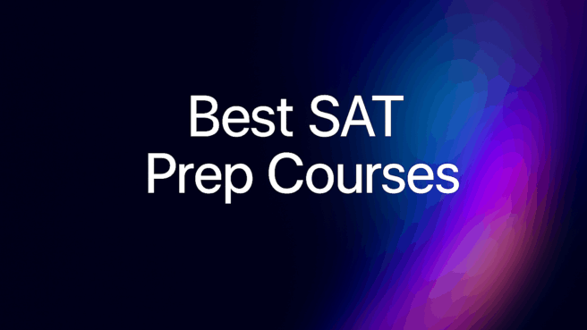 Text reading "Best SAT Prep Courses" on a dark gradient background
